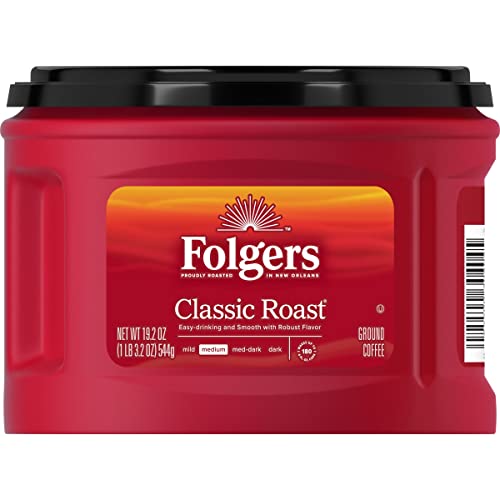 Image of Folgers Classic Roast Medium Roast Ground Coffee, 19.2 Ounces (Pack of 6)