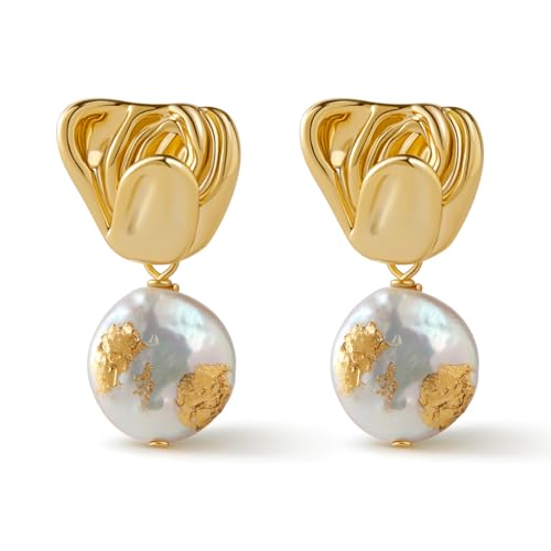 【FANGYOU】ピアス バロックパール 天然淡水真珠バロック 円形 不規則なパール S925銀針 金属アレルギー対応 耳飾り 揺れる フランス風 ヴィンテージ風 ロマンチック レトロ エレガント レディース 人気 おしゃれ