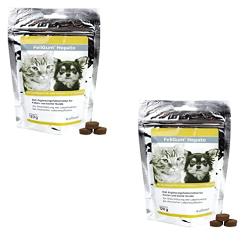 Alfavet FeliGum Hepato para gatos y perros - Paquete doble - 2 x 120 g