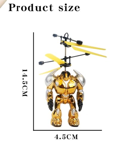 Image of Advanced Gesture-Control Flying Robot Toy, Smart RC Hover Drone with LED Lights & USB Rechargeable Design, Durable Unbreakable Indoor Fun Toy for Kids, for Boys & Girls (Ages 5-10)