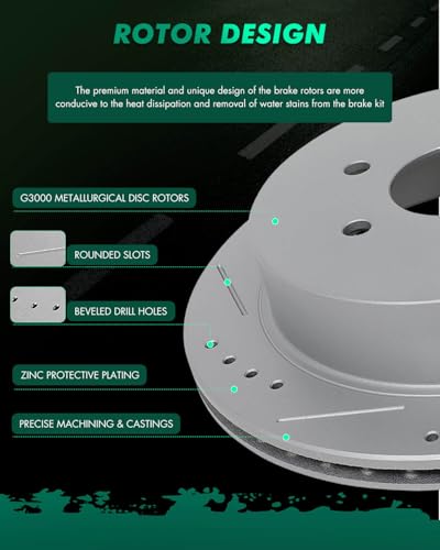 Image of SCITOO Front Rear Brake Pads and Rotors Kits Fit For Nissan Frontier 2005-2019,For Nissan Xterra 2005-2015,For Suzuki Equator 2009-2012