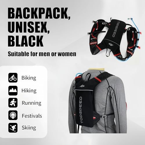 Foto von Trinkrucksack Laufrucksack Fahrradrucksack Rucksack Ultraleicht Wasser Trailrunning Outdoor Schwarz (Nur Rucksack)