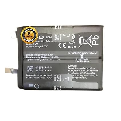 Image of THE BATTERY STORE Orignal B-W7 Battery for vivo T1 pro Battery with 6 Months warrenty**** (for B-W7)