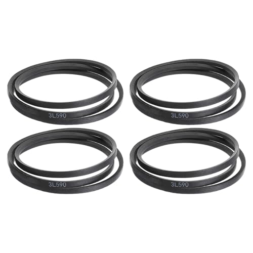 uxcell 4 Pcs 3L590 Classic Wrapped Rubber V-Belt, 59"(1499mm) Outside Circumference, 3L Profile V Belt 3/8" Width 7/32" Height