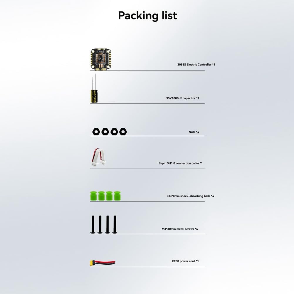 RC FPVドローン電流計用の4-In-1 ESC 8ビット55A 3055S、3-6S LIPO、30.5x30.5mmをサポート