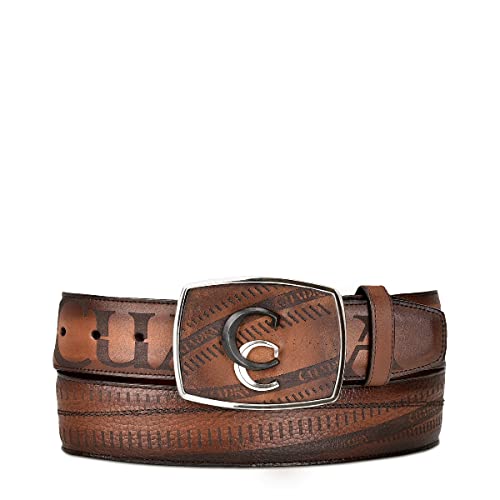 Cuadra Men's Cowboy Belt in Genuine Leather Brown CV494RS