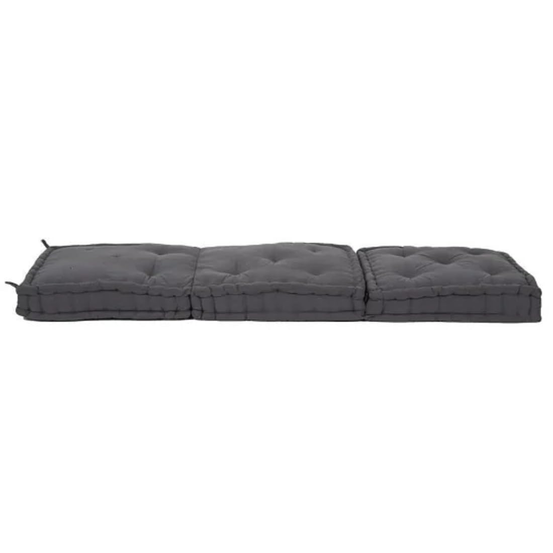 ATOOTFUSION Cotton Tri-fold Floor Mattress, 24x24 to 24x72 Inches, Grey, 3-Piece Quilted Cushion for Guests, Picnic, Tavelling Seating Lounge Mattress-image-7