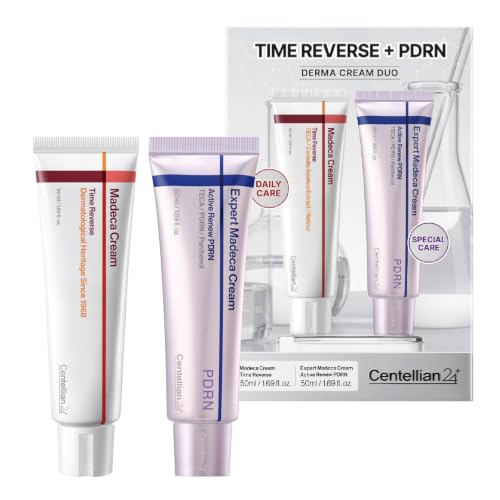 Image of CENTELLIAN 24 Madeca Cream Time Reverse + Active Renew PDRN Cream Duo | Firming Cream Duo with TECA, PDRN and Hyaluronic Acid for Wrinkles, Elasticity, Hydration and Barrier Support, 1.69 fl oz x 2