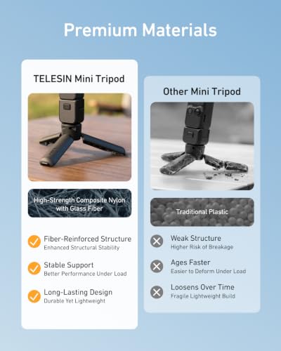 TELESIN Quick Open Mini Tripod Grip for DJI Pocket 4P 4 3 & Insta360 Luna - image 4