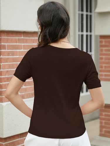 Image of DAIMIDY Women's Short Sleeve Sweater V Neck Summer Knit Tops | Business Casual Tops| Soft,Lightweight,Breathable and Comfortable| Perfect for Shopping,Date,Vacation,Daily Wear Etc.