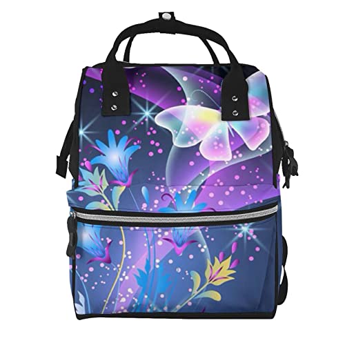 Sac à langer grande capacité imprimé papillon : sac à dos ergonomique contre le désordre