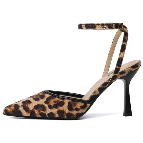 Image of Susanny Heels for Women Stiletto Closed Pointed Toe Backless Dress Shoes High Heels Sexy Kitten Pumps Wedding Guest Party Dance Prom Dressy Comfort Shoes
