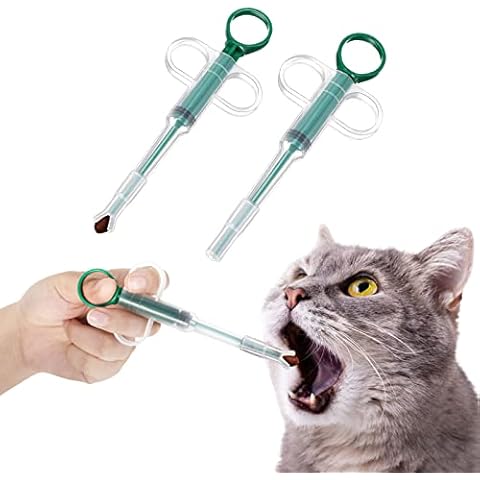 teng hong hui 2 Pieces Cat Pill Dispenser Pill Assist Cats Pet Tablet Dispenser Pill Assist for Dogs Reusable Feeder Tool Pets Medicine Dispenser for Cat Puppy Rabbit Small Animal Cover