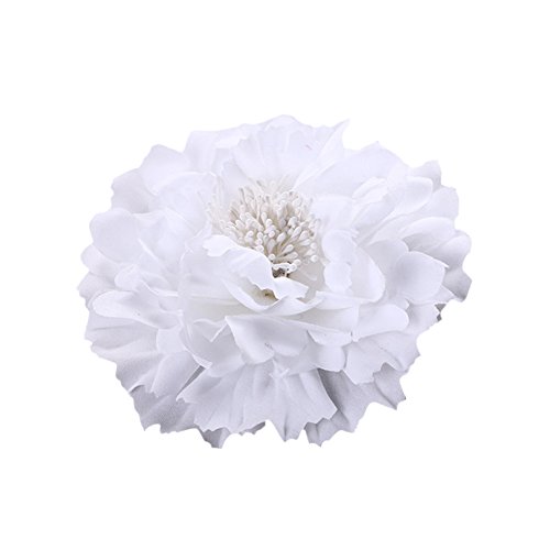 ZUMUii Butterme Clip Multicolor in Chiffon Fiori Petalo Clip Clip Bow Clip Barrettes Accessori Alligator Clip Bambini Headwear Copricapo Flower Bow Hairclip (Bianco)