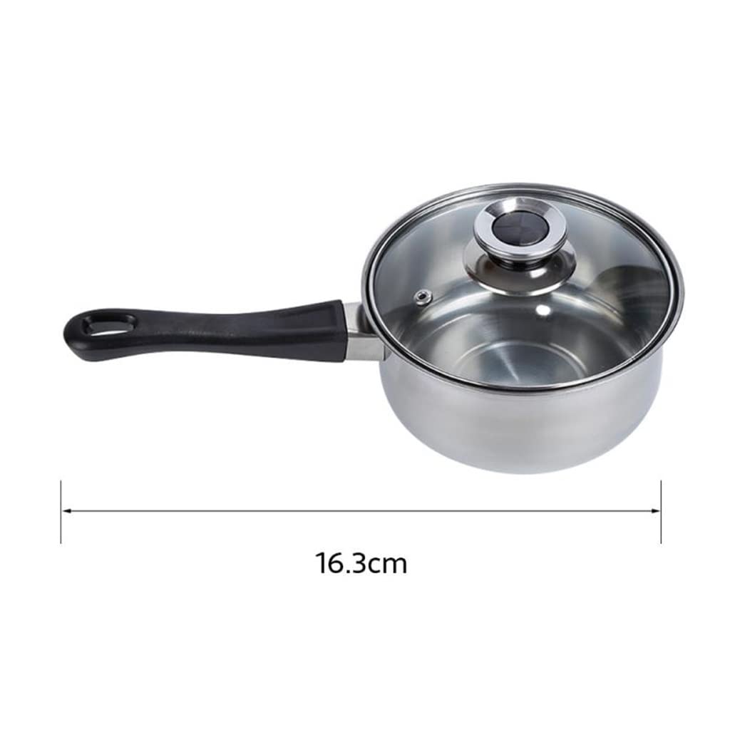 6 Töpfe 12-teiliges Edelstahl-Töpfe und Pfannen Schmortopf Kochgeschirr-Set mit Glasdeckel