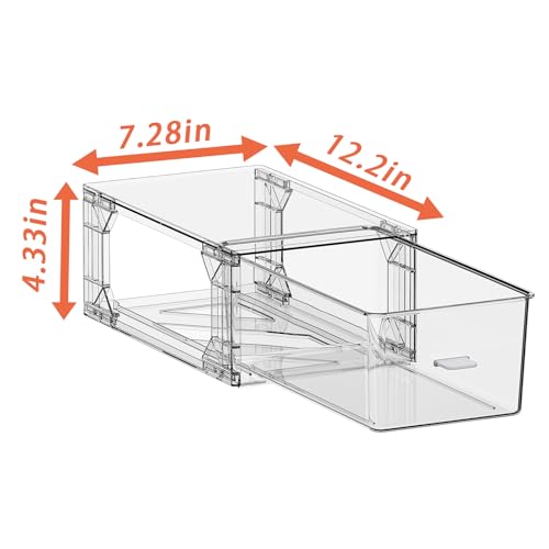 Image of 4 pack clear Drawer-Type Plastic Storage Box Bins Organizer,Family First Aid Kits Medicine cabinet Box Organizer,Closet ,Shelf,Ointments, Adhesive Bandages,Cosmetics,Office Items (clear, ZZ4L)