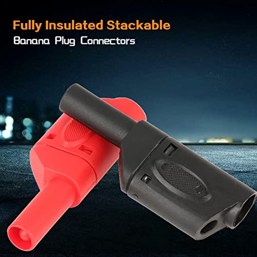 10 Conectores Banana Apilables Tornillo 4mm Rojo/Negro miniatura 2