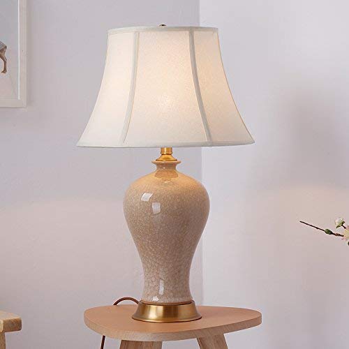 Lampe de salon rétro E27 céramique craquelée éclairage chic de table 65cm - 3