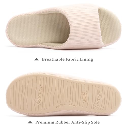 Image of Chantomoo Womens Slipper Memory Foam Comfy Rubber Sole House Bedroom Slipper Slides