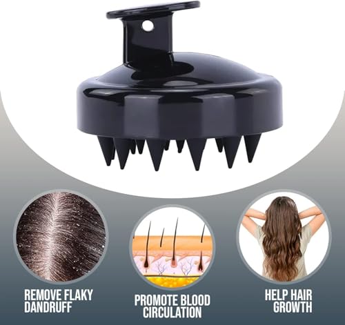 Image of LEAFED 0.5 mm Derma Roller For Hair Growth With 540 Titanium Alloy Needles With Scalp Massager Shampoo Brush | Repairs Damaged Hair, Activates Hair Follicles | Roller for Beard & Hair Growth & Reduces Acne Scars