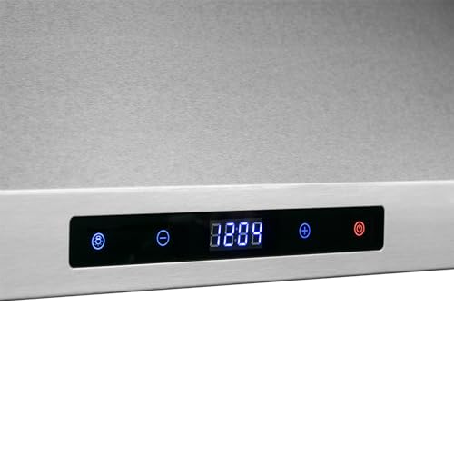 AKDY 30 in. Island Mount Range Hood, 4-Speed Fan and LED Lights in Stainless Steel, Convertible Range Hood Ducted to Ductless with 2-Sets of Carbon Filters - Thumbnail 6