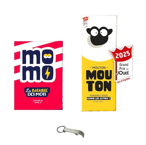 Mouton Mouton è un gioco d'atmosfera cooperativo per 2-8 giocatori, a partire da 8 anni. In questo gioco da tavolo sia divertente che pericoloso, devi completare le frasi con la stessa idea del tuo partner per vincere un massimo di carte. Ma solo un errore può fare tutto catturare…