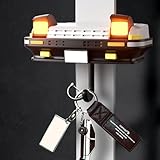 XICEWRY Car Key Hook adopts AE86 Classic Headlight Design Wall-Mounted Keychain Car Headlight Keychain Retro car Key Storage Display Stand Creative Key Hook for car Home and Office (White with Light)