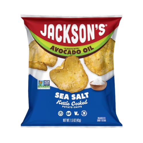 Jackson's Classic Potato Kettle Chips, Sea Salt, Avocado Oil (1.5oz, 10ct)