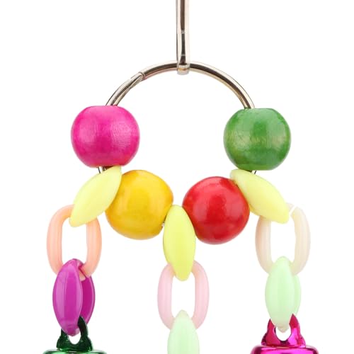 Image of Hypeety Parrot Chew Toys Swing Colorful Bells Chandelier Bird Hanging Toy Parrot Cage Craft Toys Cages African Grey Conure Cockatiel Hanging Bell B