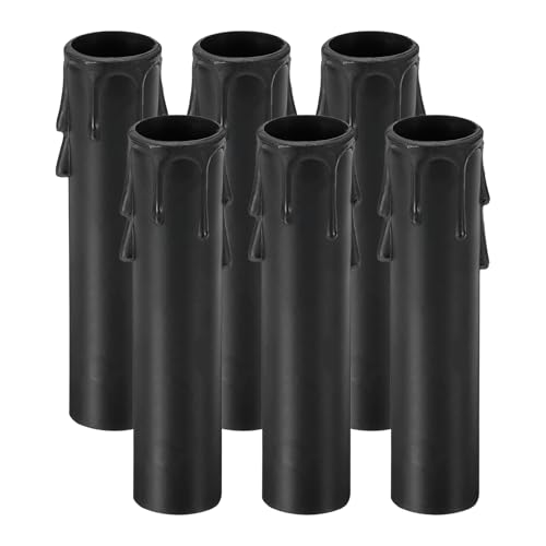 Fundas de plástico E12 para candelabro de goteo PATIKIL, soportes negros para lámparas de vela