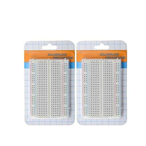 400 Point Solderless Prototype PCB Breadboard Protoboards with 2 Power Rails (Pack of 2)