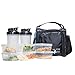 NUTRIFIT Meal Prep Bag for the Active Live Style with 6 food Containers, Shakers, and Vitamin Carrier Black