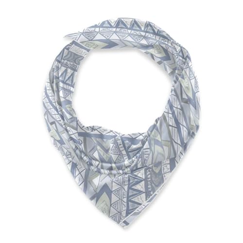 Boho Blue Gray Irregular Stripes Square silk head hair scarf headscarf lightweight head wraps for women for neck bufanda elegante para mujer2