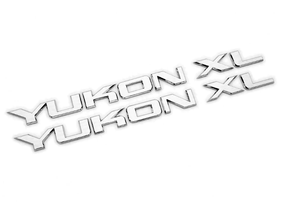 Emblemas cromados Yukon XL para puerta de repuesto deportivo resistente de 2 piezas