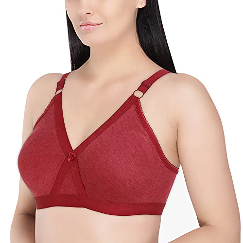 Image of Women's Poly Cotton Non-Padded Wire Free Full Coverage Bra