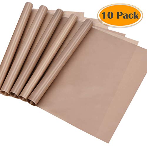 selizo 10 Pack Teflon Sheet for Heat Press Transfer Sheet Non Stick 12''x16'