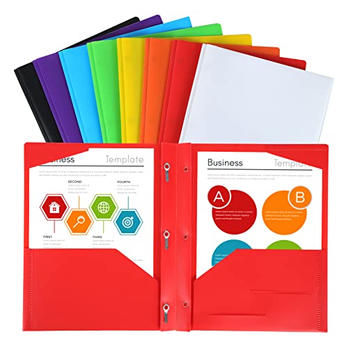 Eoout 16Pcs Folders With 2 Pockets Plastic Pocket Folders For School Office Letter Size Paper, 8 Assorted Colors #TOP7