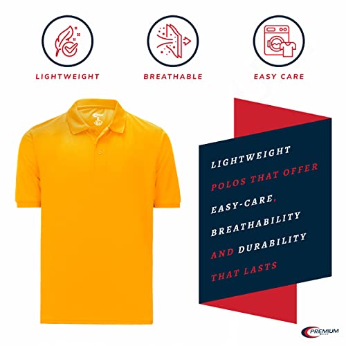 Premium Wear Men's Polo T-Shirt, High Moisture Wicking Dry Fit Performance Short-Sleeve Polo T-Shirt w Collar for Golf Tennis2