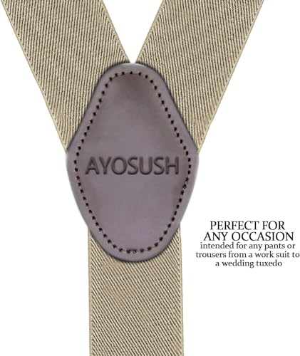 Image of Hook Suspenders for Men Swivel Hooks Adjustable Elastic Retro Suspenders