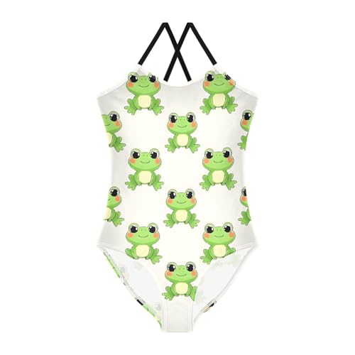 Image of Cartoon Frogs Girls One Piece Swimsuits Summer Quick Dry Beach Bathing Suit