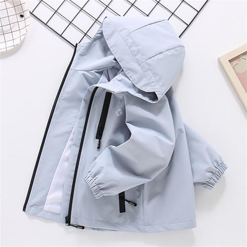 Kids Boys Waterproof Hooded Windbreaker Solid Windproof Athletic Jackets Girls Fall Thickened Thermal Outerwear Pockets3