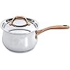 BergHOFF 11 Piece Ouro Cookware Set with Gold Handles, Silver/Rose, Large