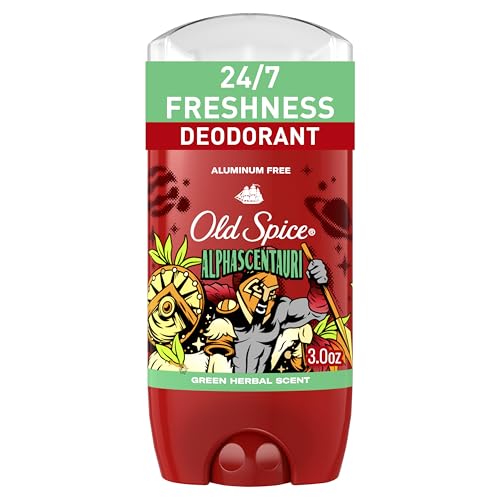 Old Spice Aluminum Free Deodorant for Men, 24/7 Odor Protection, 24/7 Freshness & Lasting Scent, Goes on Clear, Alphascentauri with Green Herbal Scent, 3.0 oz image 2