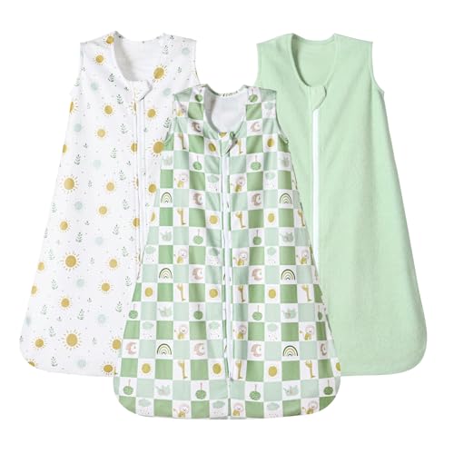 Image of PHF 3 Pack Warm Micro-Fleece Baby Sleep Sack 0-6 Months, Soft Baby Wearable Blanket, 2-Way Zipper Sleeping Bags, Comfy Toddler Sleeping Sack for Boys, Small Size, Animal