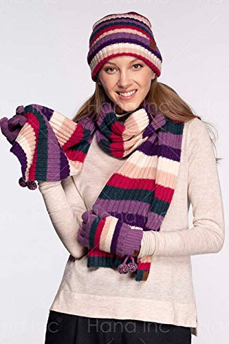ScarvesMe Women's Brilliant Multi Color Striped Knit Winter Fall Warm Oblong Scarf2