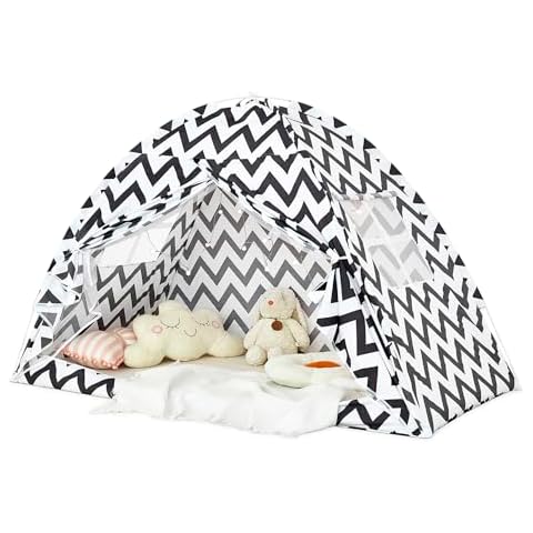 Mengersi Bed Tent Twin Size Bed Canopy,Breathable Privacy Space Sleeping Tents Indoor Play Tent Bed Fort (Gray, Twin) Cover