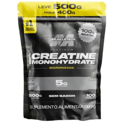 Creatina Monohydrate Refil 500g Muscletech Platinum Sem Sabor