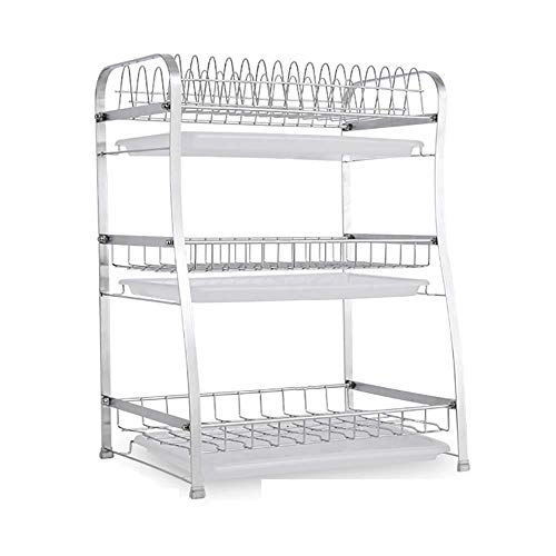 Abtropfgestell Abfluss 304 Edelstahl Haushalt Kühlen Waschen Trocknen Geschirr Schrank Aufbewahrungsbox Küchenregal (Größe: 3 Schichten)