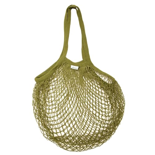 Bolsa de red para playa, de la compra, reutilizable y lavable, bolsa de juegos de playa para niños, bolsa biodegradable para alimentos, frutas y verduras, Verde, 15 cm x 15 cm x 2.4 cm