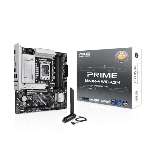 ASUS Prime B860M-A WiFi-CSM Offers DDR5 PCIe 5.0 Two M.2 Slots Wi-Fi 6E 2.5Gb Ethernet USB Type-C DisplayPort HDMI and M.2 heatsink for Optimal Performance